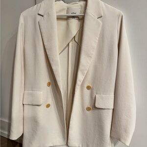 Wilfred Cream Double-Breasted Blazer